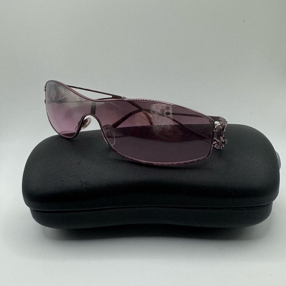 CHANEL Shield Purple/Pink Crystal CC Sunglasses 4073-B